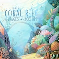 Watercolor Coral Reef Clipart: Underwater Scene Graphics (Digital Download, Commercial Use)