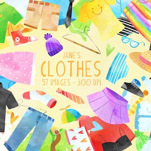 Clipart di vestiti - Download di abbigliamento - Download istantaneo - Abbigliamento - Moda - Pantaloni - Maglietta - Scarpe - Cappello - Cravatta - Maglietta - Gonna - Vestito