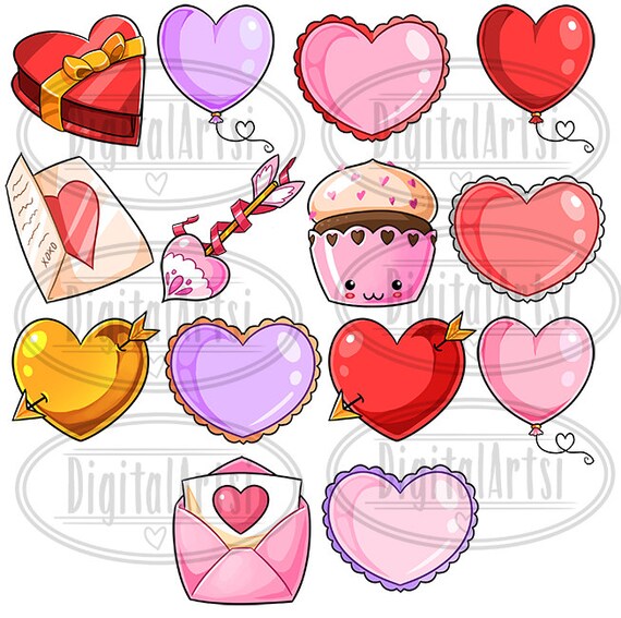 Valentine Heart Attacke Washi Tape Digital Clip Art Set - by Sweet Papers