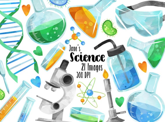 Watercolor Science Clipart Science Class Download Instant Download  Chemistry Test Tubes Experiments Learning - Etsy