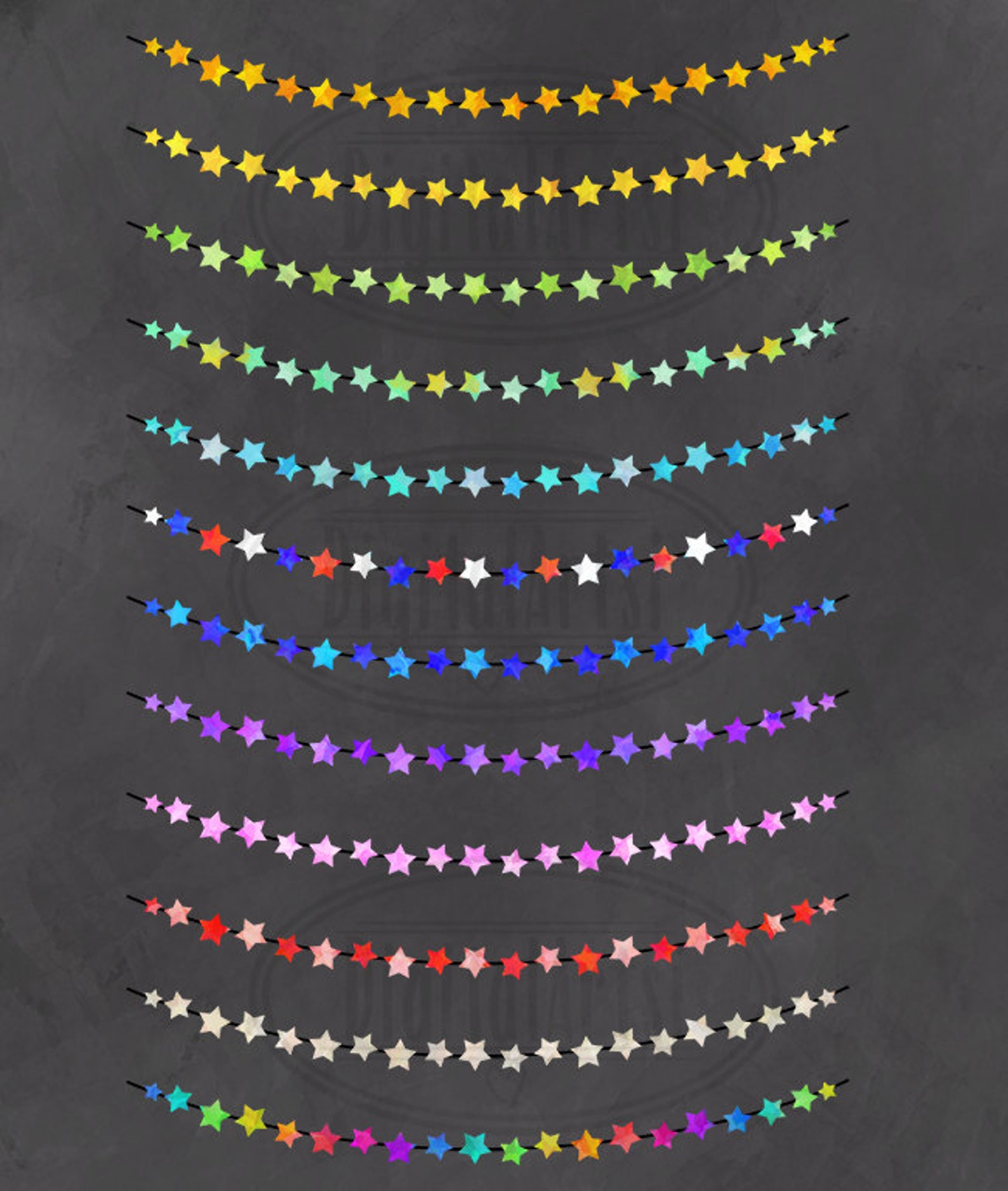 Star Banners Clipart Star Bunting Download Instant Etsy