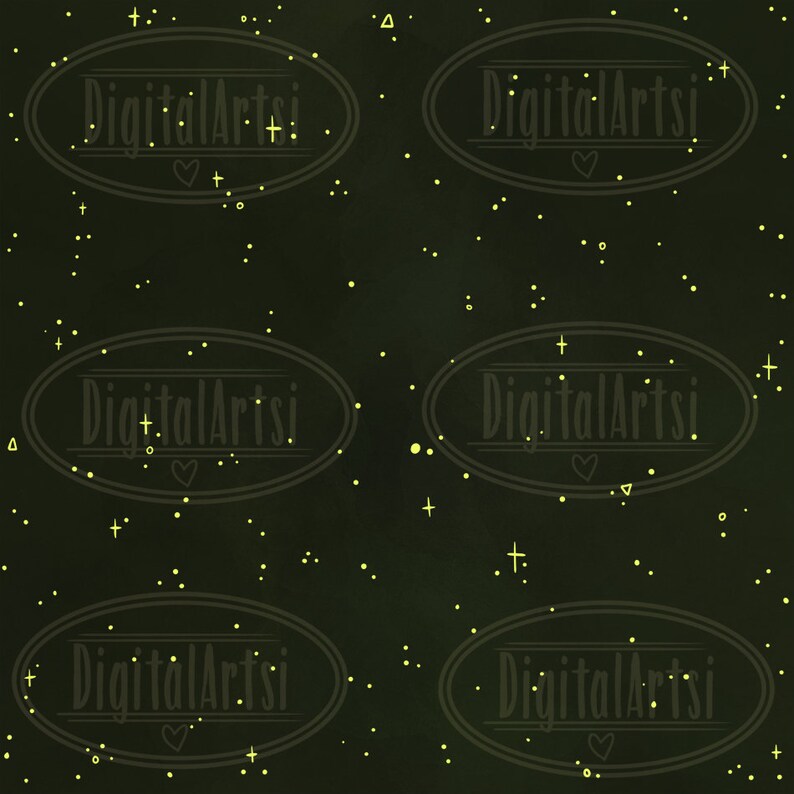 May include: A dark green background with a repeating pattern of yellow stars and the text "DigitalArtsi" in a white oval.