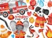 Watercolor Firefighters Clipart - Fire Truck Download - Instant Download - Firemen - Animals - Fire Extinquisher - Commercial Use 