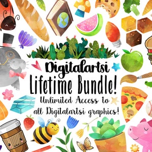 Digitalartsi Unlimited Clipart Bundle - Clipart Download - Growing Bundle - Clipart Discount Bundles - Craft Supplies - Hand Drawn