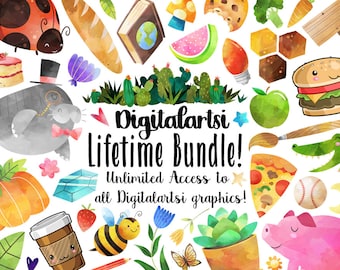 Digitalartsi Unlimited Clipart Bundle - Clipart Download - Growing Bundle - Clipart Discount Bundles - Craft Supplies
