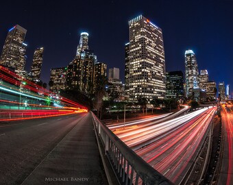 Streaming By - Downtown Los Angeles Cityscape Photography