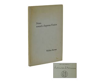 Notes toward a Supreme Fiction ~ WALLACE STEVENS ~ Signed Limited First Edition ~ 1st