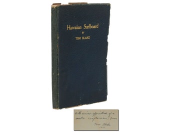 Hawaiian Surfboard ~ SIGNED by TOM BLAKE ~ First Edition Rare Binding ~ 1st 1935