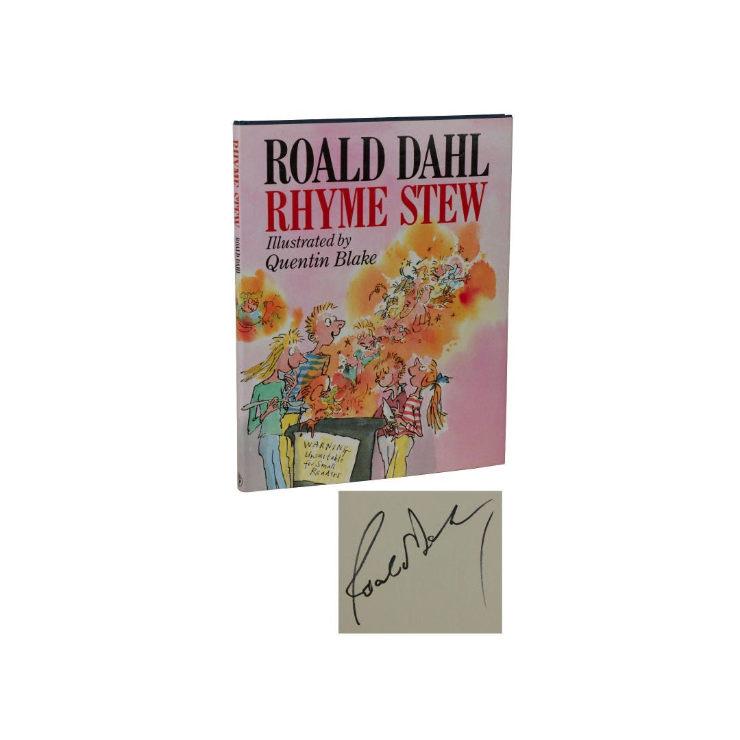 Rhyme Stew ~ SIGNED by ROALD DAHL ~ First Edition 2nd Printing ~ 1989 ...
