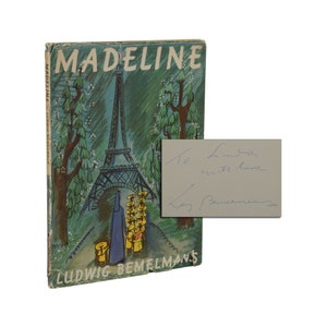 Madeline ~ ASSINADO por LUDWIG BEMELMANS ~ Reimpressão inicial ~ Vintage ~ Capa dura 1939