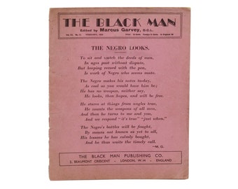 The Black Man ~ Edited by MARCUS GARVEY ~ Vol. 3 No. 12 1939 Pan Africanism 1st