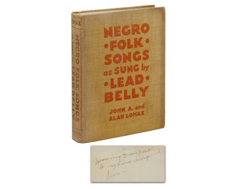 Negro Folk Songs ~ SIGNED by LEAD BELLY ~ John A. Lomax First Edition 1936 Blues