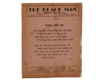 The Black Man Vol II No 8 December 1937 ~ MARCUS GARVEY ~ Pan-Africanism 1st