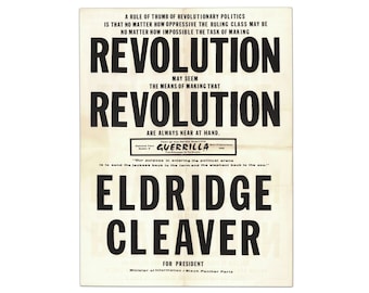 Black Panther Party ~ ELDRIDGE CLEAVER for PRESIDENT 1968 Poster ~ Panthers
