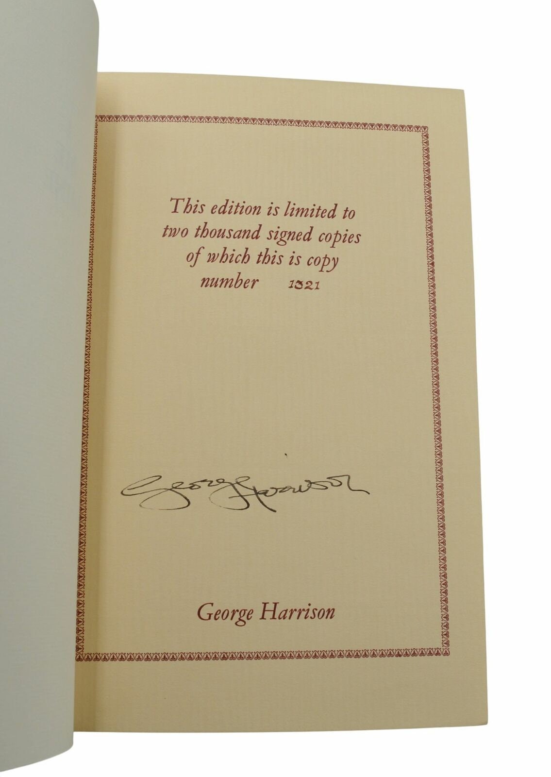 I Me Mine Limited ~ GEORGE HARRISON ~ サイン入り限定初版 1st I Me Mine Limited ~ GEORGE HARRISON ~ サイン入り限定初版 1st