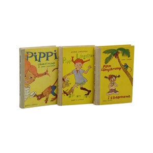 PIPPI LANGSTRUMP ~ 1st 3 Pippi Longstocking Books ASTRID Lingen First Edition