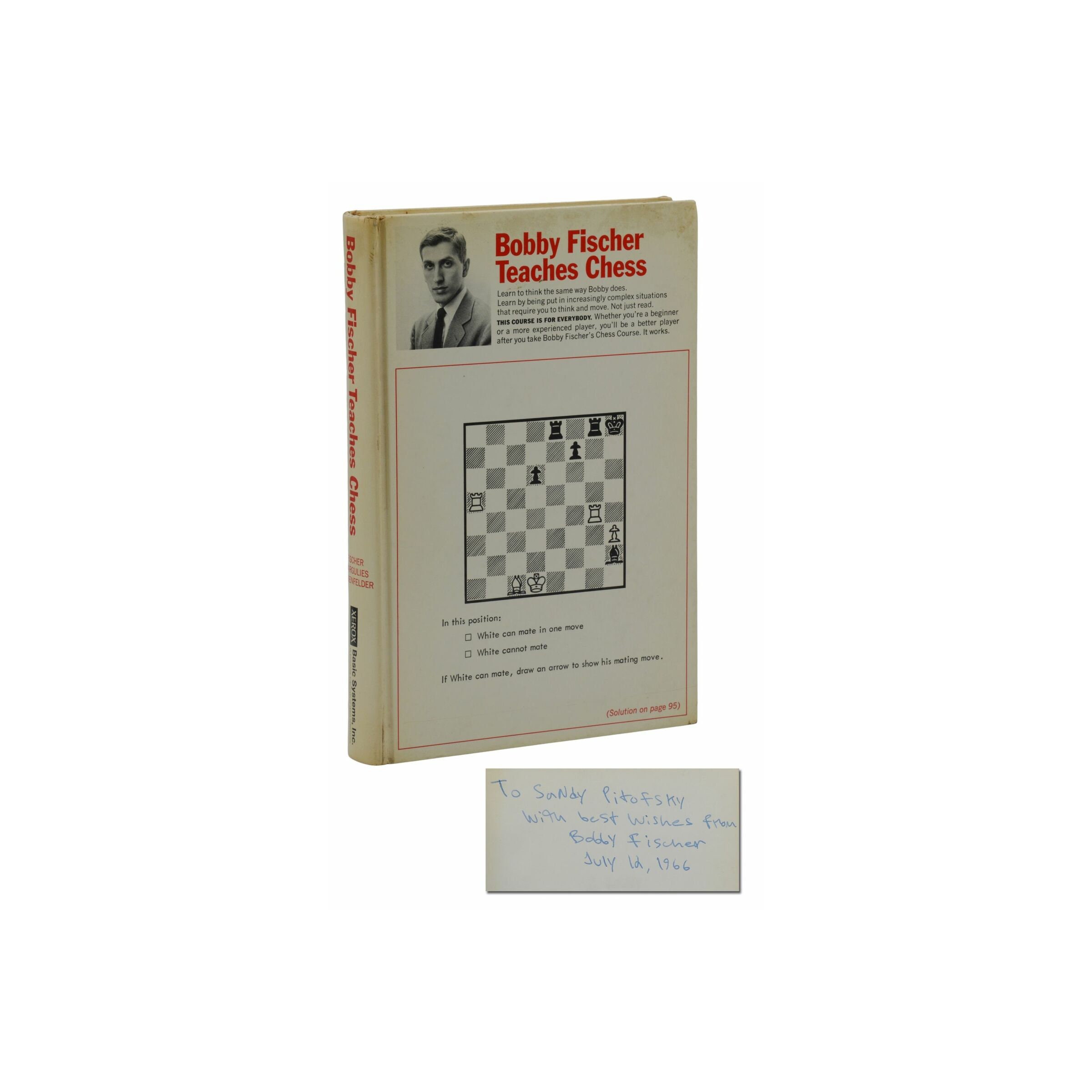 Bobby Fischer Teaches Chess 1972 Vintage Paperback Book