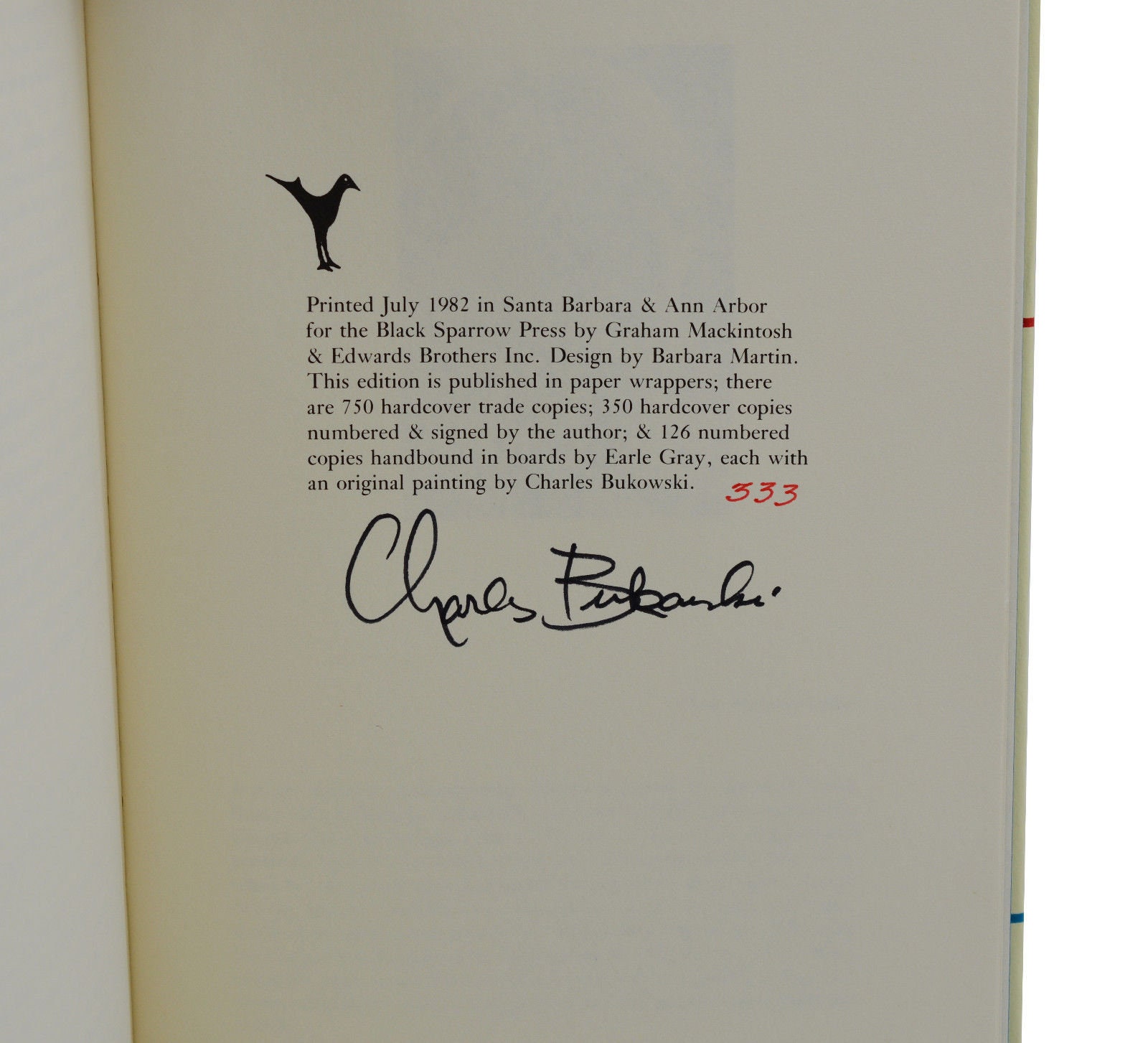 Ham on Rye CHARLES BUKOWSKI Signed Limited First Edition Etsy