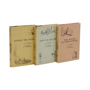 3 Winnie the Pooh Books ~ A. A. MILNE ~ First UK Edition All 1st Prints 1926 AA ~ Winnie the Pooh, Now We Are Six, The House at Pooh Corner