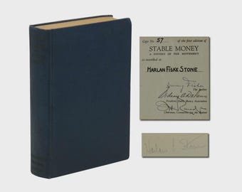 Stable Money ~ SIGNED by IRVING FISHER First Edition 1st 1934 Harlan Fiske Stone