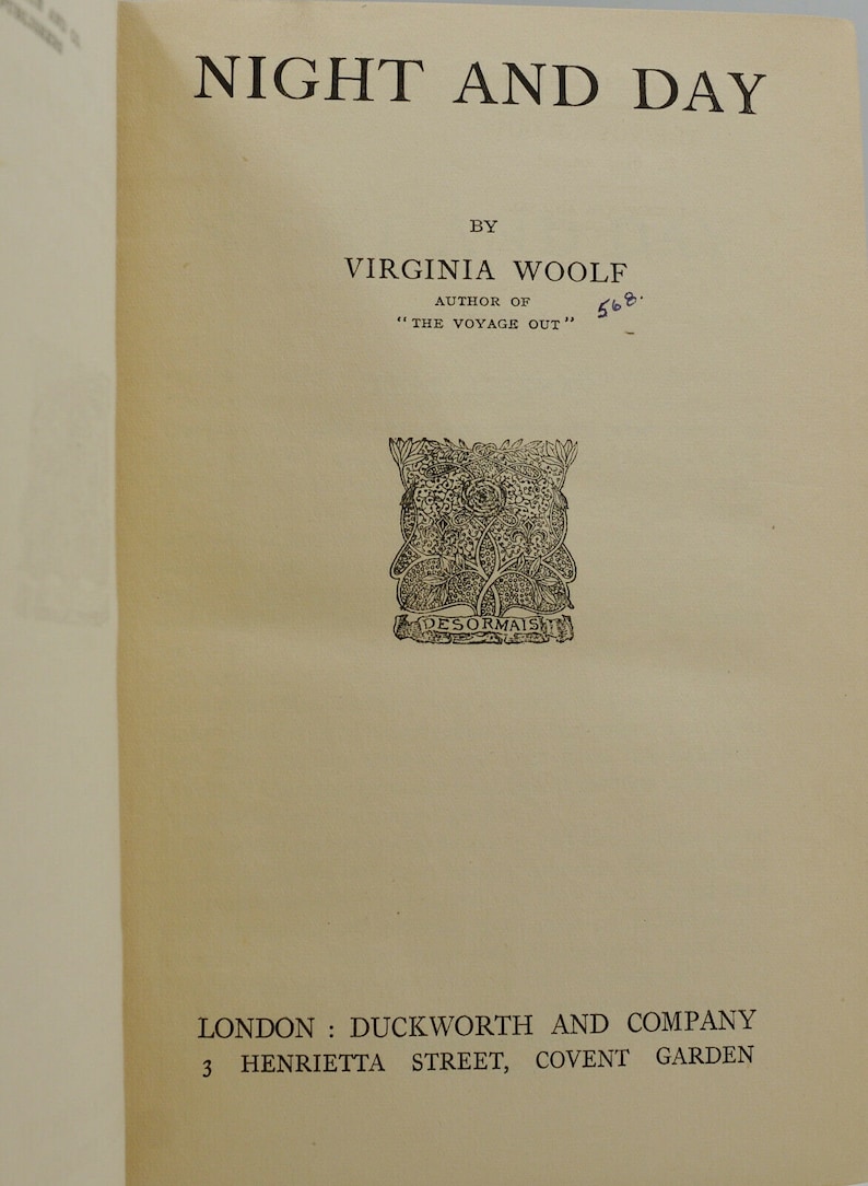Night and Day VIRGINIA WOOLF First Edition 1st 1919 Etsy