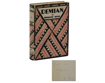 Demian ~ GESIGNEERD door HERMANN HESSE ~ Eerste Amerikaanse editie 1e 1923 ~ Stofomslag