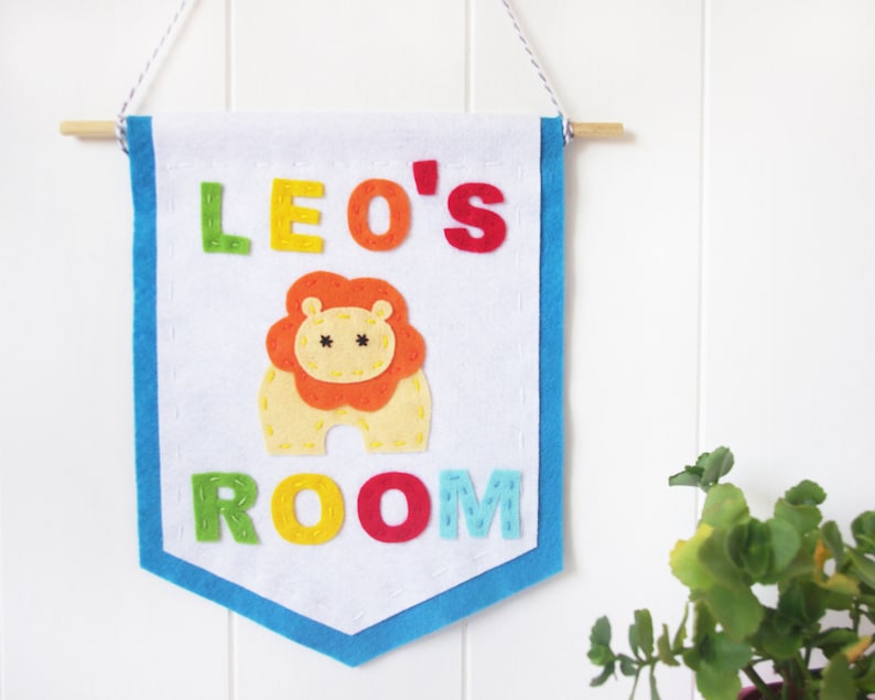 Kids Bedroom // Nursery Baby Gift Personalised Hanging Flag Decoration