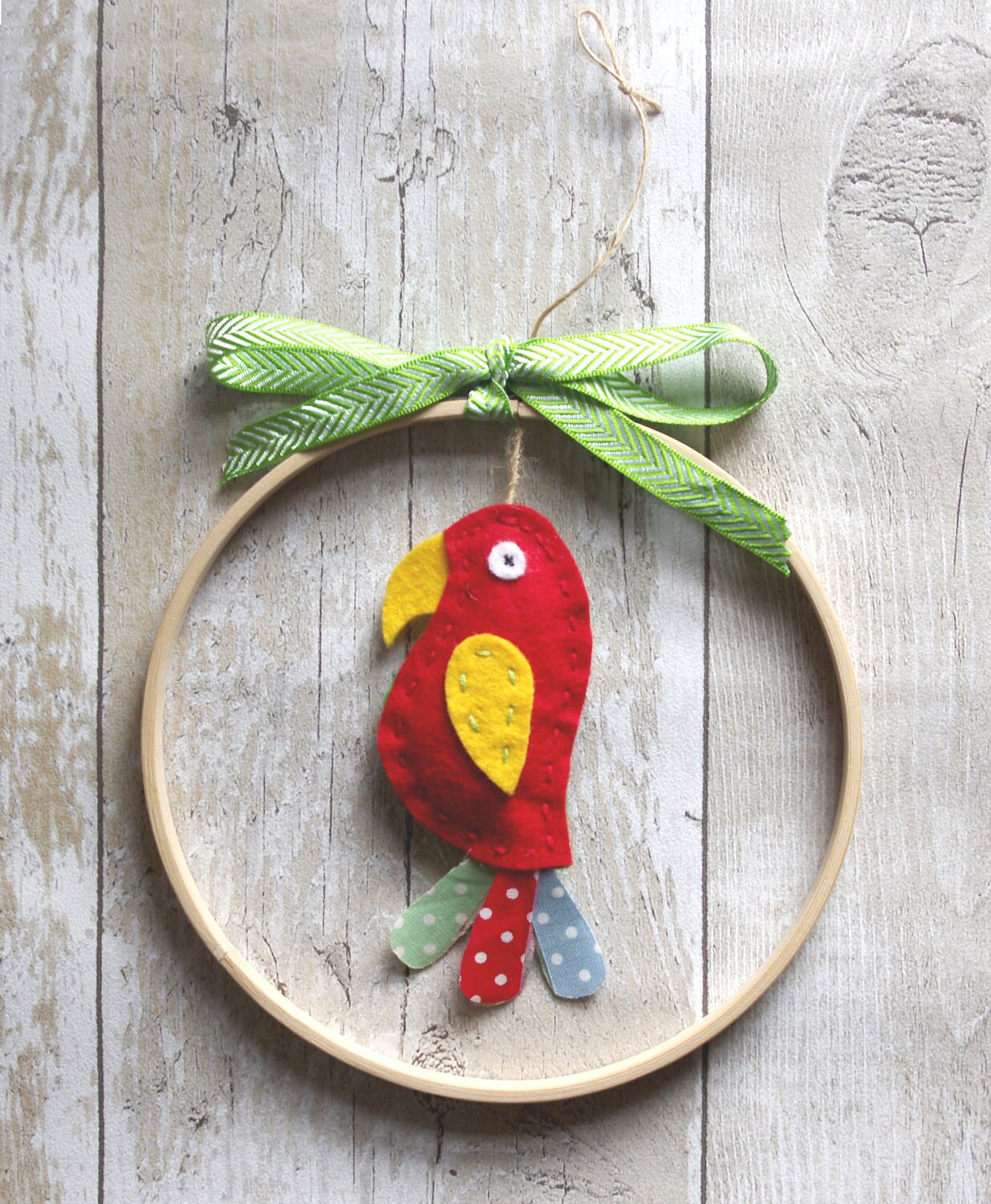 Felt Parrot Mobile Neutral Nursery Decor Hanging Bird Nursery Etsy