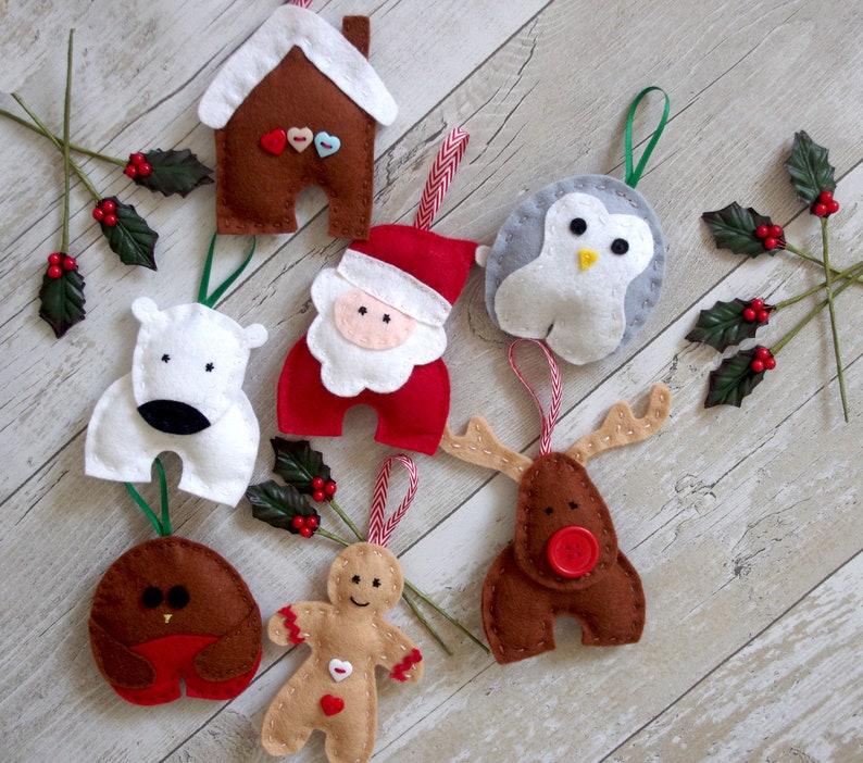 Christmas Garland SVG Felt Sewing Pattern DIY Holiday Decor Etsy