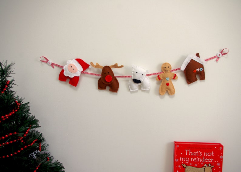 Download Tutorials Christmas Garland Svg Felt Sewing Pattern Diy Holiday Decor Bunting Kids Crafts