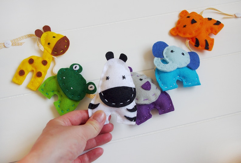 Felt Animals Sewing Kit Jungle Animal Garland Nursery Etsy
