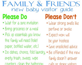 New Baby Family & Friends Visitor Guide