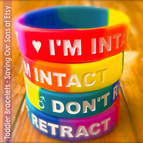 I'M INTACT - DON'T RETRACT Rainbow Toddler & Baby Bands