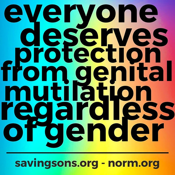 Everyone Deserves Protection from Genital Mutilation Stickers