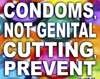 Condoms, Not Genital Cutting Stickers