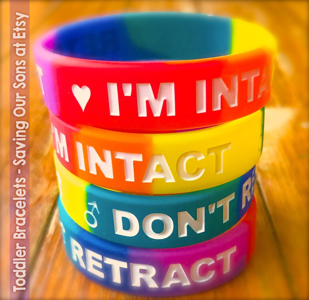 I'M INTACT - DON'T RETRACT Rainbow Toddler &amp; Baby Bands - Etsy