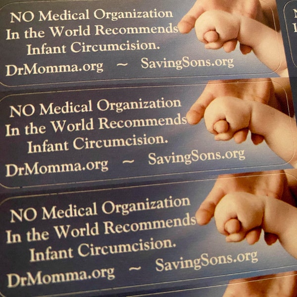 NO Medical Organization in the World Recommends Infant Circumcision Stickers
