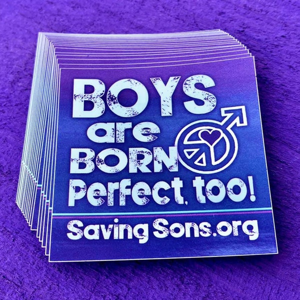 Boys are Born Perfect, Too! Intact SOS Info Stickers