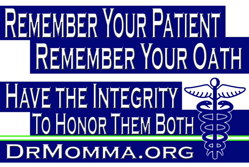 Remember Your Oath Intactivist Rally Sign for Medical Professionals image 1