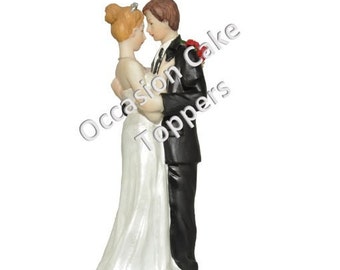 Wedding Cake Topper - Bride and Groom - Tender Moment - Polyresin Decoration