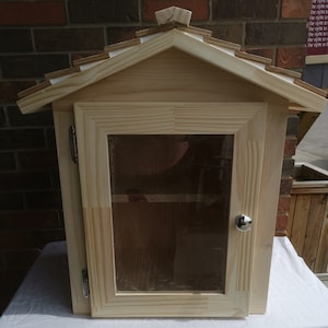 Bibliothèque de maison de ville / Livraison gratuite / Petit garde-manger / Petite bibliothèque de quartier / Bois massif / Boîte de bénédiction / Petite galerie d'art
