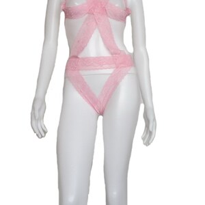 Lingerie Sexy Body Harness Baby Pink Lace - Etsy