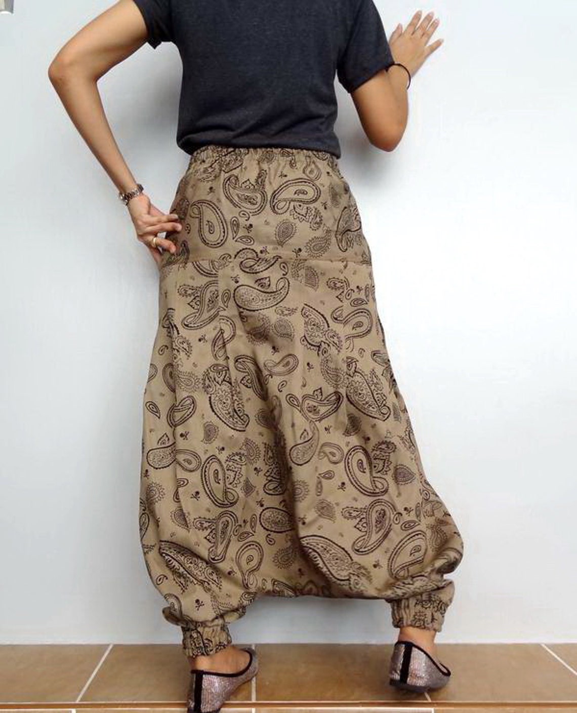 BENJI DROP CROTCH HAREM TROUSERS