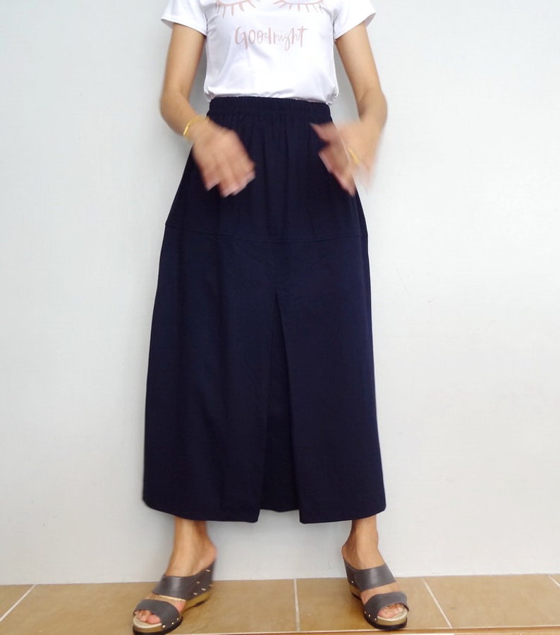 Women Skirt Navy Cotton Blend . Skirt *M27