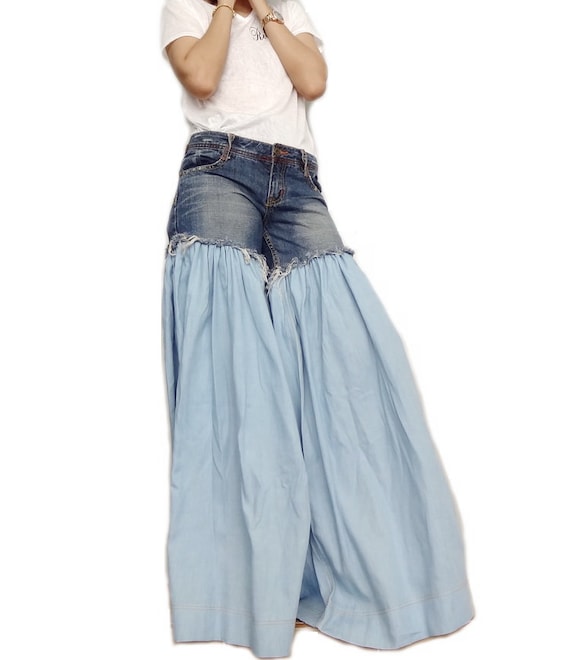 distressed jeans at the bottom