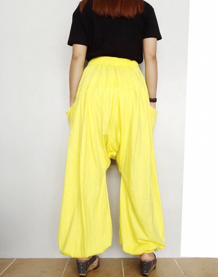 Harem Yoga Pants Soft Canary Yellow Cotton Jersey - Etsy