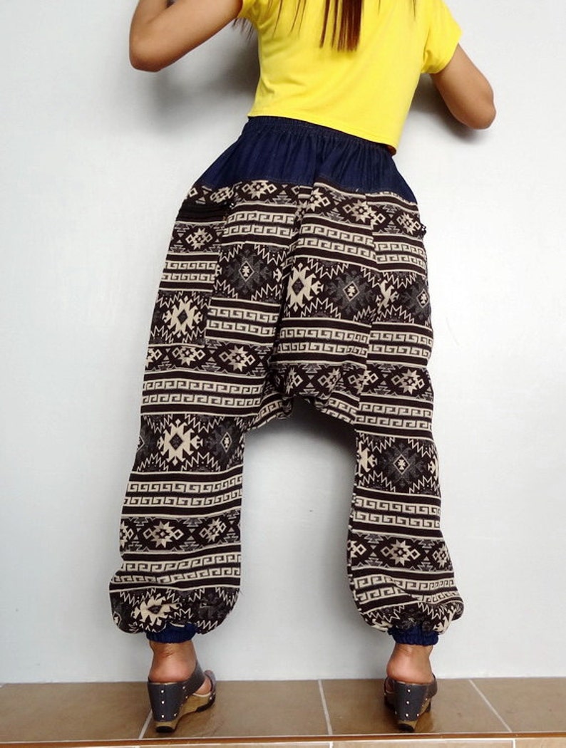 WOODLAND DROP CROTCH HAREM TROUSERS - FOREST