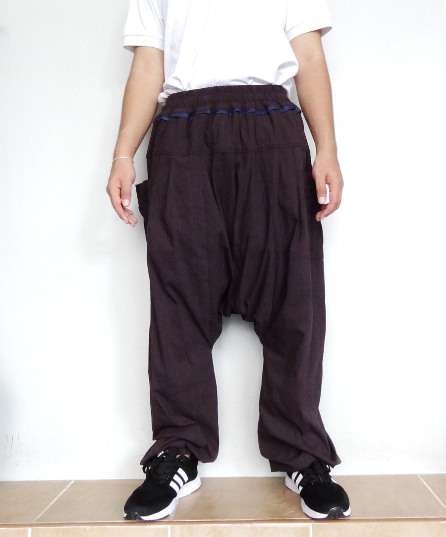 Baggy Drop Crotch Harem Pants Cotton Lightweight Dark Purple - Etsy