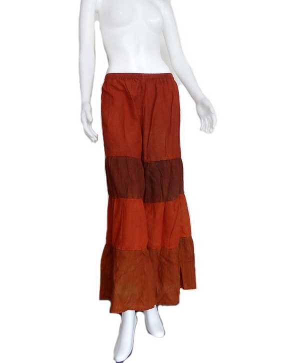 Gypsy Ruffle Pants Summer Beach Vacation Wear Cotton OOAK