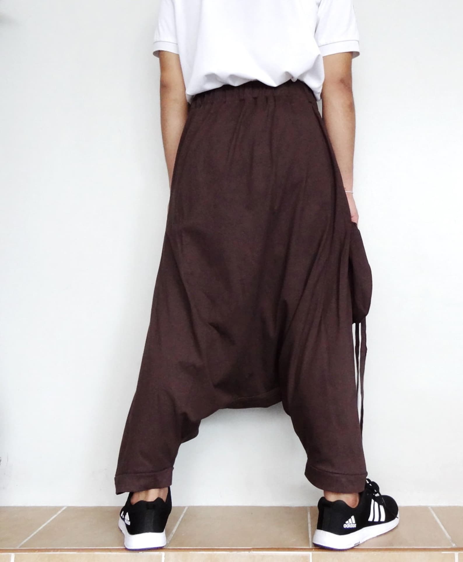 Harem Pants Gray in Cotton Blend Unisex - Etsy